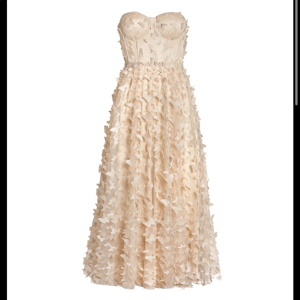 Alamour The Label Cream Midi Dress